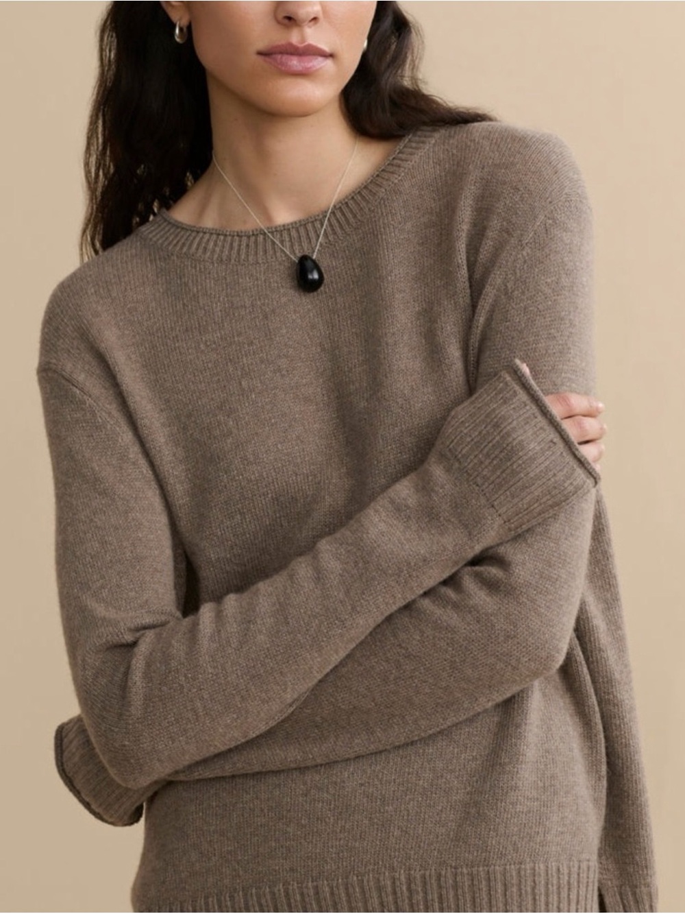 Jenni Kayne Heather Gray wool Crewneck Sweater